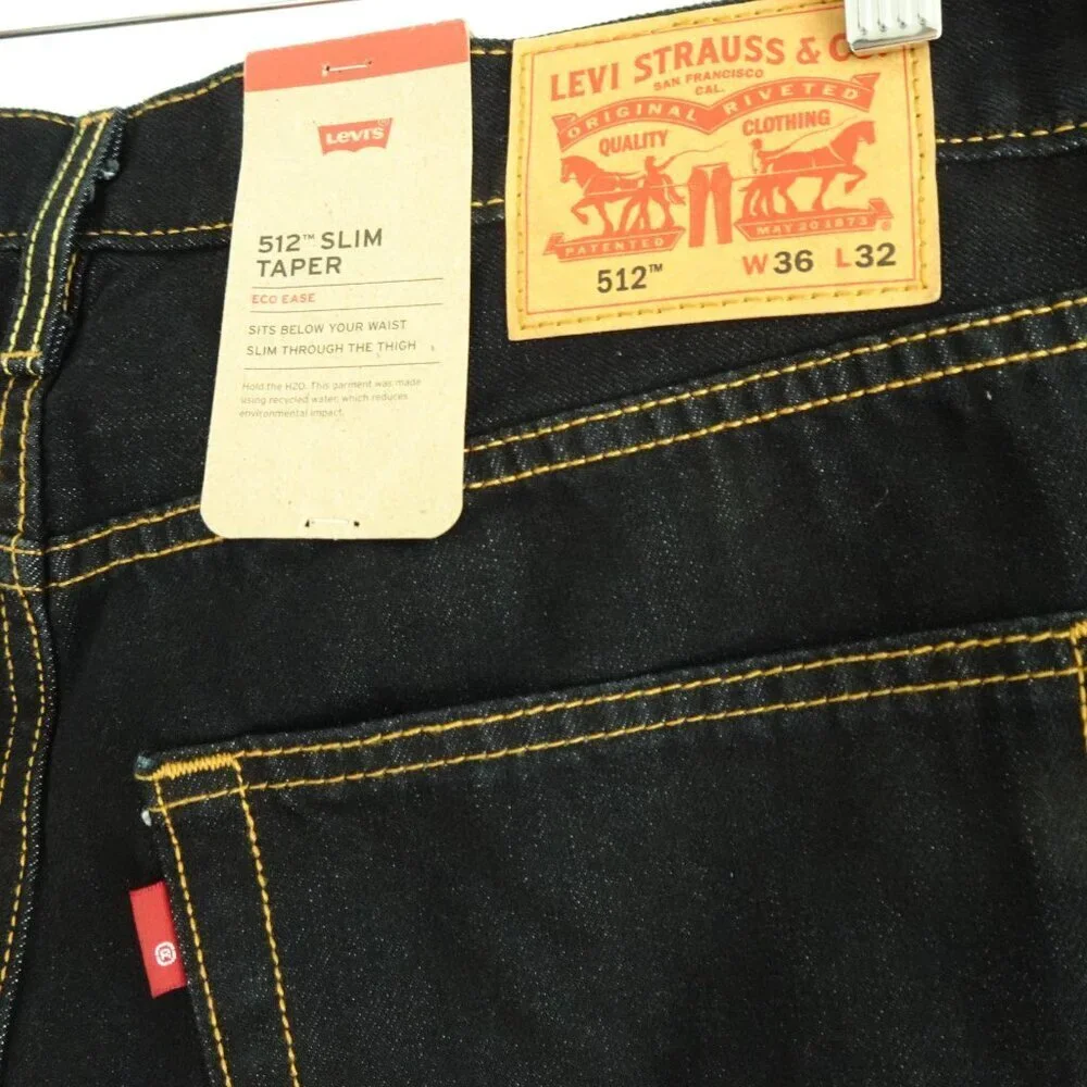 Levi's 512 Slim Taper Jeans Men's Size 36x32 Blue Denim Eco Ease